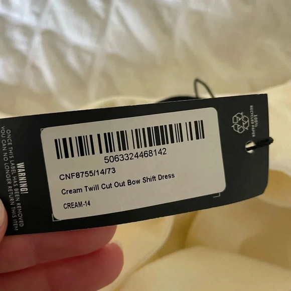 Prettylittlething cream twill out now shift dress - Picture 10 of 11